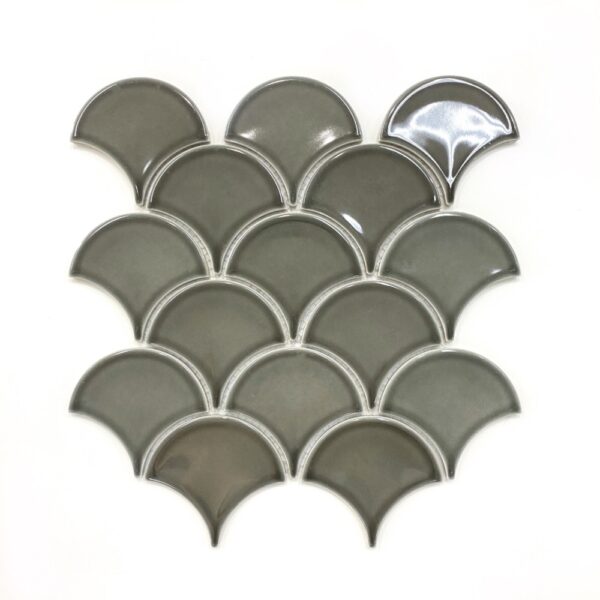 Concave Fan Grey Mosaic | Feature Tile | Essendon | Sunbury | Luscombe Tiles