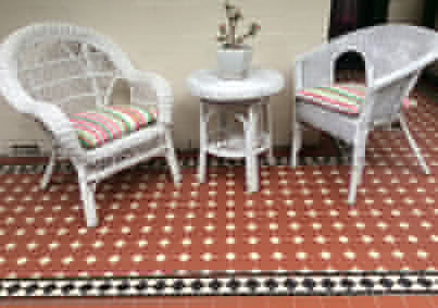OXLEY PATTERN | Dark Red Octagon Cane | Tessellated Tiles | Period Tiles | Melbourne | Essendon | Sunbury | Luscombe Tiles