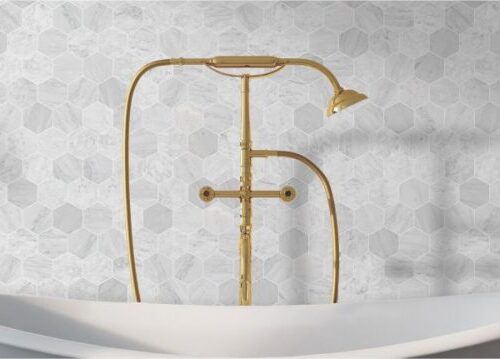 CARRARA MARBLE HEXAGON (Italian) 173x150mm