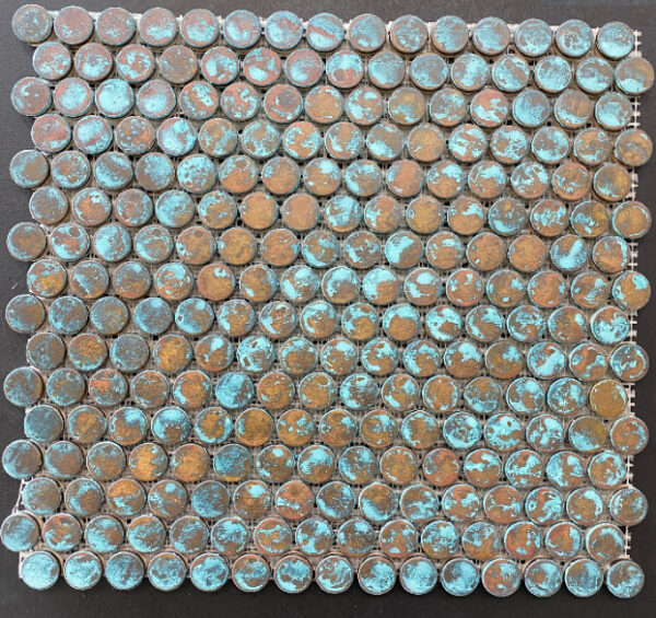COPPER VERDE PENNY ROUND MOSAIC