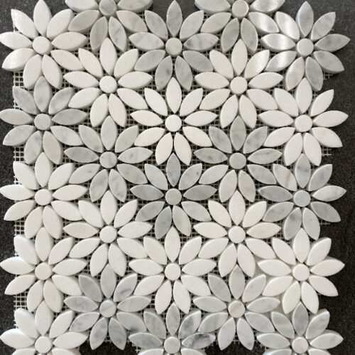 DAISY THASOS AND CALACATTA Marble Mosaic