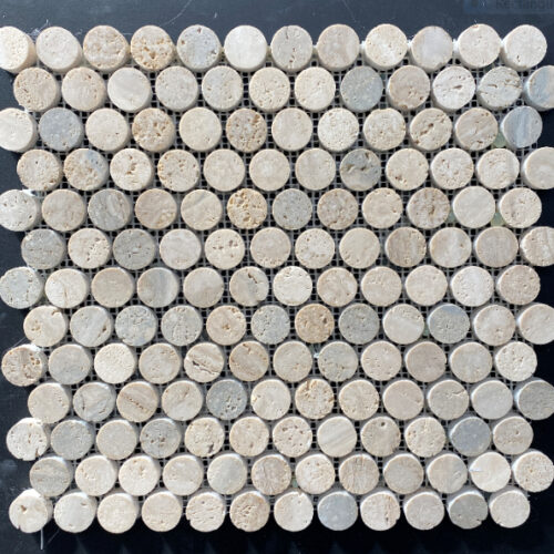 ZANTINE HONED PENNY ROUND Marble Mosaic