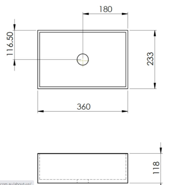 Mini Rectangle Concrete Vessel Basin - Image 3