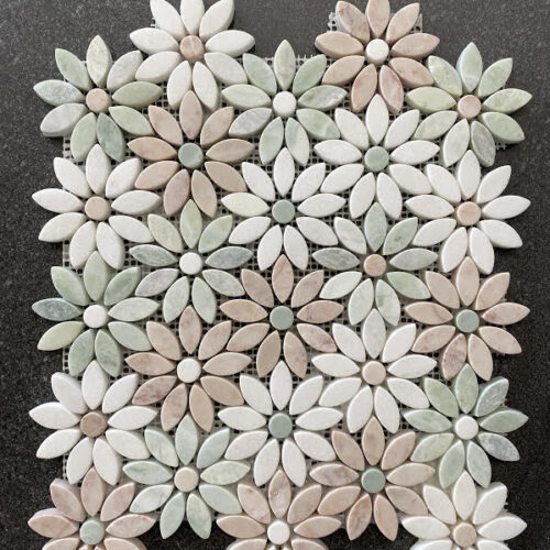 DAISY THASOS MING AND PINK Marble Mosaic