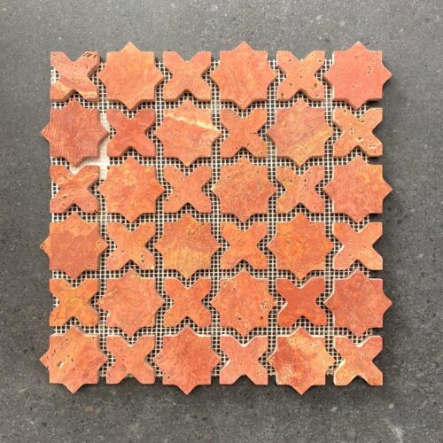 ESCALADE RAW ROJO Marble Mosaic