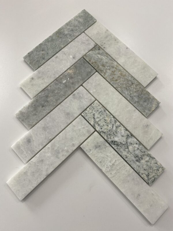 Artemis Ming Green Herringbone Marble Mosaic | Marble | Mosaic | Bathroom | Kitchen | Powder Room | Laundry | Floor Tile | Melbourne | Essendon | Sunbury | Luscombe Tiles