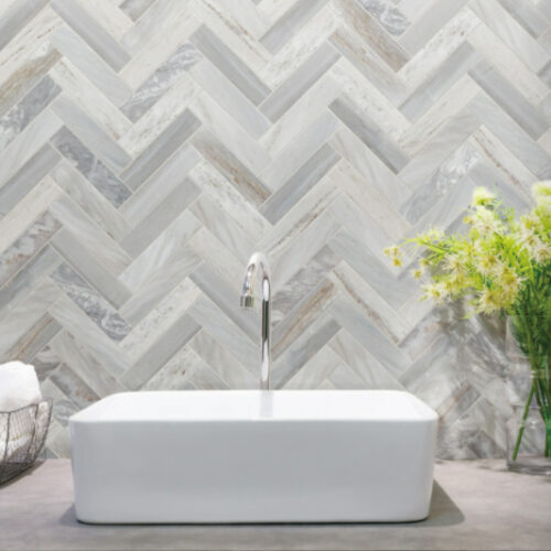 ARTEMIS BLUE SANDSTONE HERRINGBONE Marble Mosaic