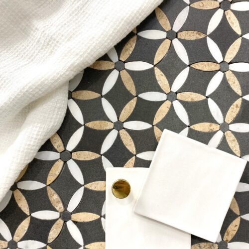 SONJA WHITE DAISY Marble Mosaic