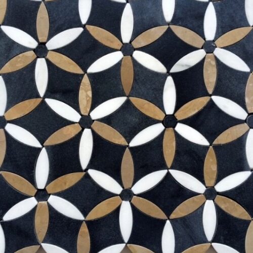 SONJA WHITE DAISY Marble Mosaic