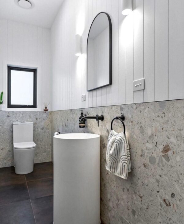Alpine Terrazzo Porcelain Tile | Floor Tile | Bathroom | Living Room | Outdoors | Luscombe Tiles | Sunbury & Essendon