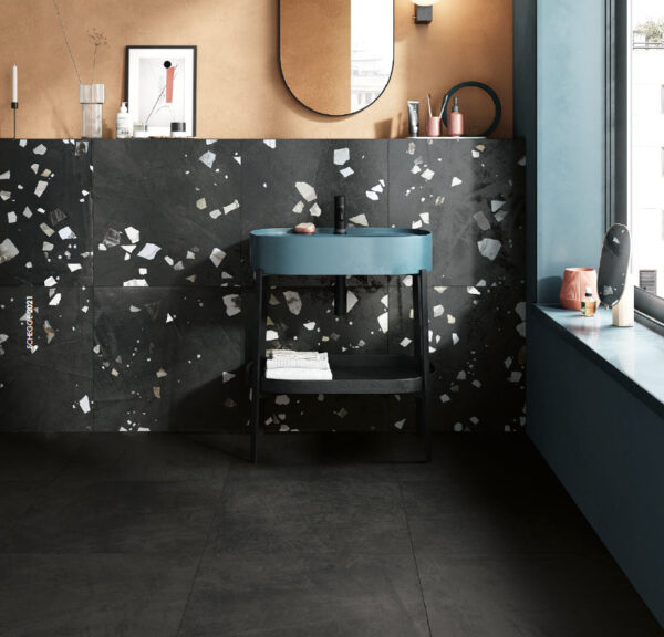 Schegge Graphite Decor | Floor & Wall Tile | Living Area | Bathroom | Luscombe Tiles | Essendon & Sunbury
