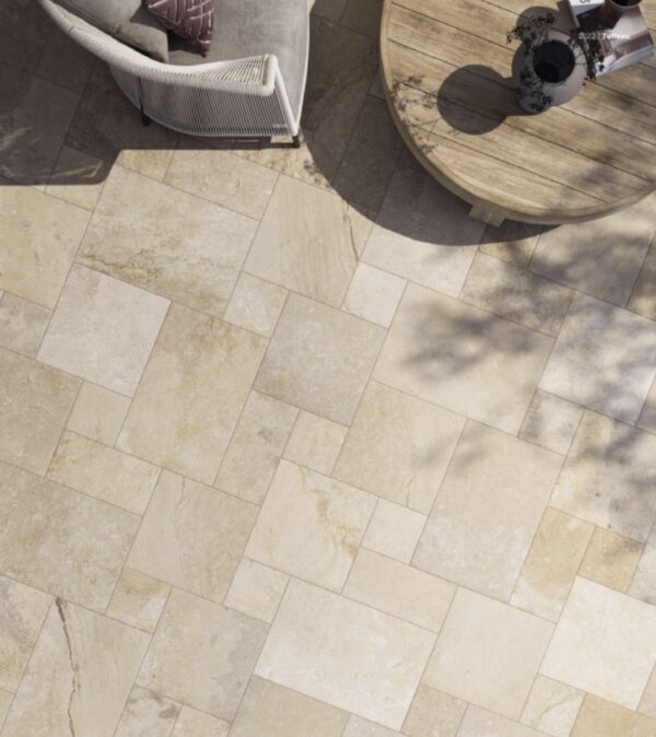 Tuffeau Dorato French Pattern | Italian Tiles | Melbourne | Macedon Ranges | Sunbury | Luscombe Tiles