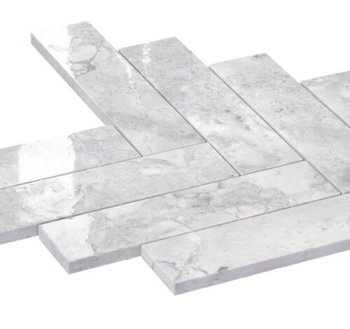 BRAZILIA GRIS LARGE HERRINGBONE Marble Mosaic