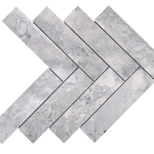 BRAZILIA GRIS LARGE HERRINGBONE Marble Mosaic