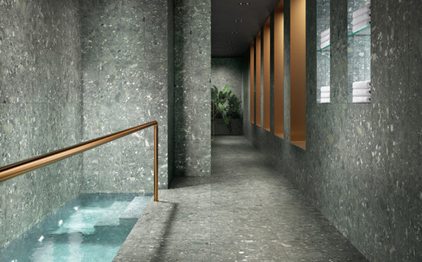 Ceppo Terrazzo Porcelain | Floor Tile | Green | Macedon Ranges | Melbourne | Luscombe Tiles