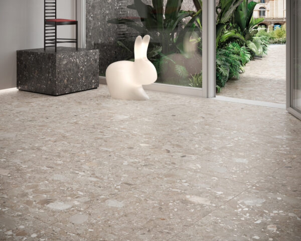 Ceppo Terrazzo Porcelain | Floor Tile | Sand | Macedon Ranges | Melbourne | Luscombe Tiles