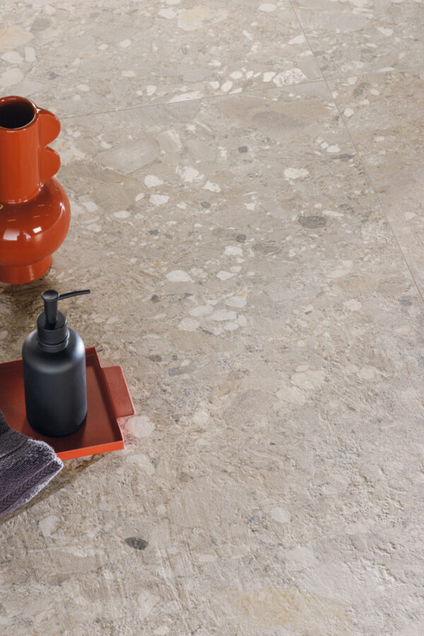 Ceppo Terrazzo Porcelain | Floor Tile | Sand | Macedon Ranges | Melbourne | Luscombe Tiles