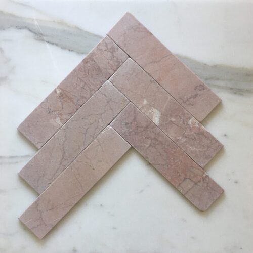 ROSSO CREMA (Pink) LONG TUMBLED Marble Subway