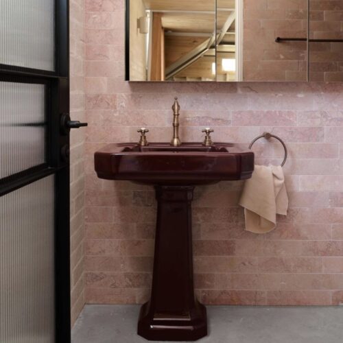 ROSSO CREMA (Pink) LONG TUMBLED Marble Subway