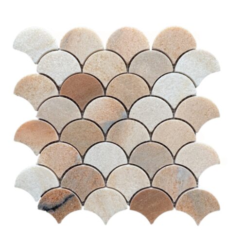 ROSA PORTOGALLO FAN Marble Mosaic