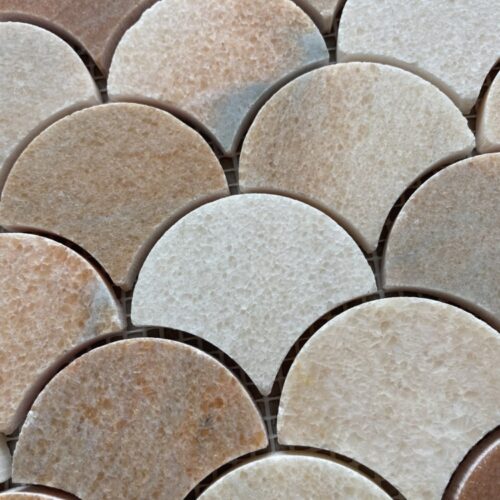 ROSA PORTOGALLO FAN Marble Mosaic