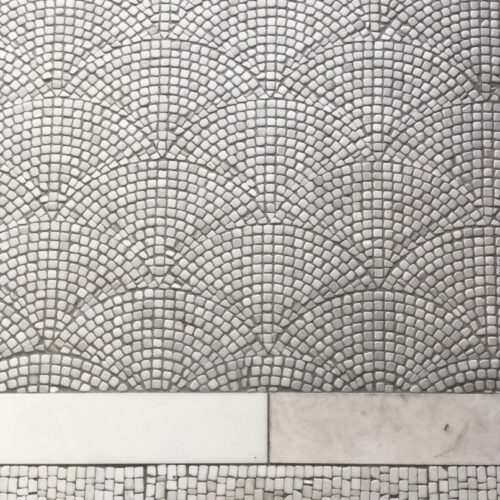 THASSOS TUMBLED FAN Marble Mosaic