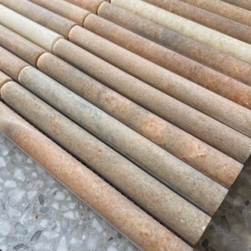 CURVE MINI ROSA PORTOGALLO FLUTE Marble Mosaic