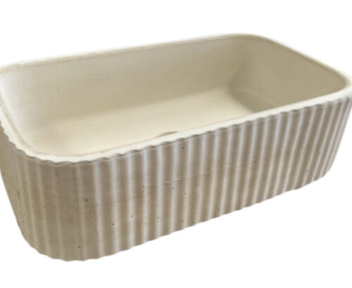 FLUTED RECTANGLE VESSEL BASIN