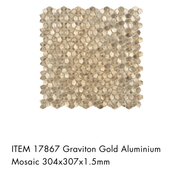 Graviton Steel | Silver | Gold Aluminium Mosaic | Bathroom | Kitchen | Melbourne | Macedon Ranges | Sunbury | Luscombe Tiles