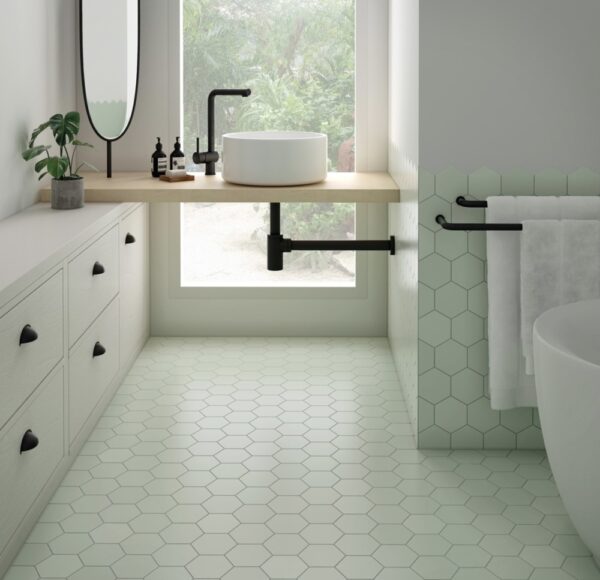 Kromatika Mint Hexagon Tile | Feature Tile | Melbourne | Sunbury | Macedon Ranges | Luscombe Tiles