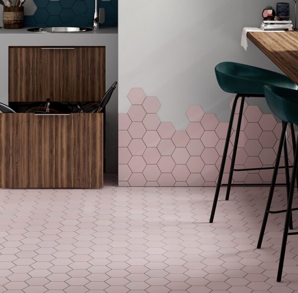 Kromatika Rose Hexagon Tile | Feature Tile | Melbourne | Sunbury | Macedon Ranges | Luscombe Tiles