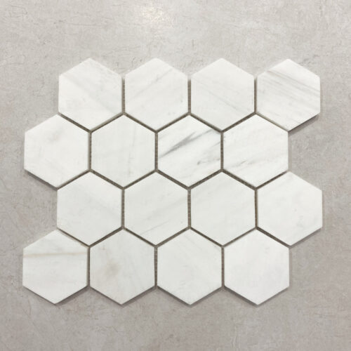 DOLOMITE WHITE 70x70mm HEXAGON Marble Mosaic