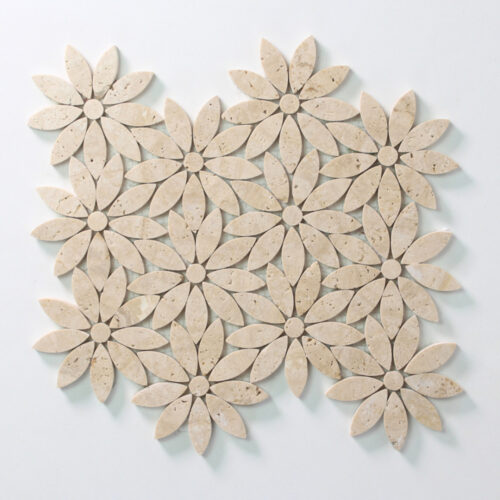 DAISY | PETAL TRAVERTINE Marble Mosaic