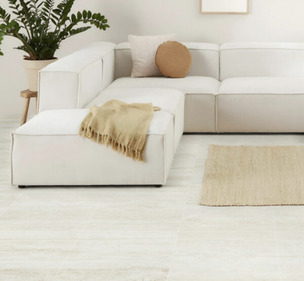 Travertine Porcelain Bianco Floor Tile | Melbourne | Sunbury | Macedon Ranges | Luscombe Tiles