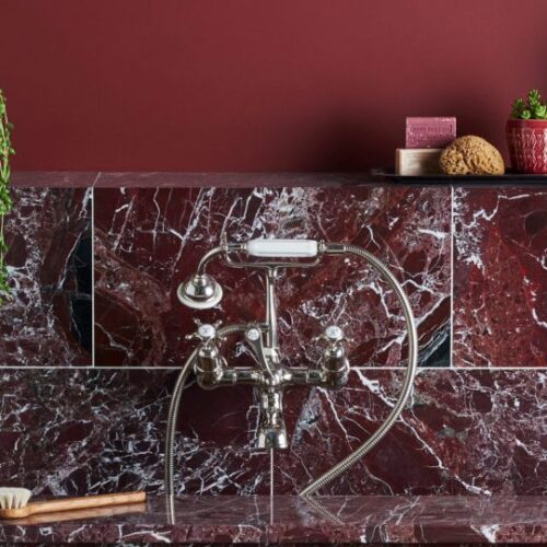 MORITZ MAROON LONG HONED Marble Subway