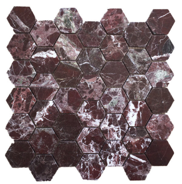 Moritz Marrone Hexagon Mosaic | Marble Tile | Feature Tile | Melbourne | Sunbury | Macedon Ranges | Luscombe Tiles