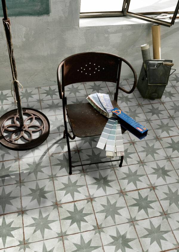 Rimini Green | Patterned Floor Tile | Melbourne | Macedon Ranges | Sunbury | Luscombe Tiles