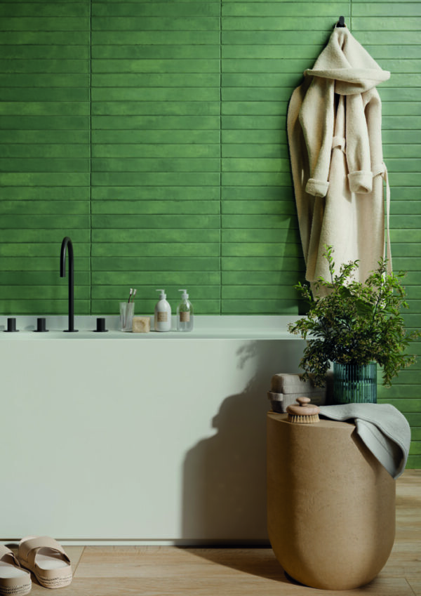Graffiti Green | Floor & Wall Subway Tile | Melbourne | Sunbury | Macedon Ranges | Luscombe Tiles