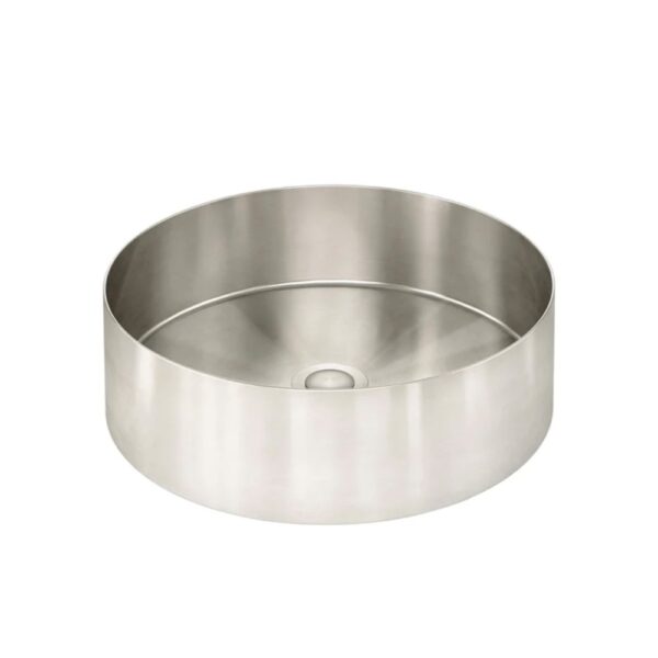 Lavello Brushed Nickel Round Steel Basin | Melbourne | Sunbury | Macedon Ranges | Luscombe Tiles