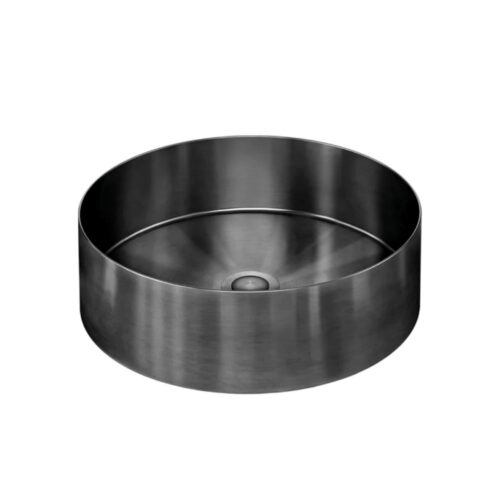LAVELLO ROUND STEEL BATHROOM BASIN – 380x110mm – SHADOW