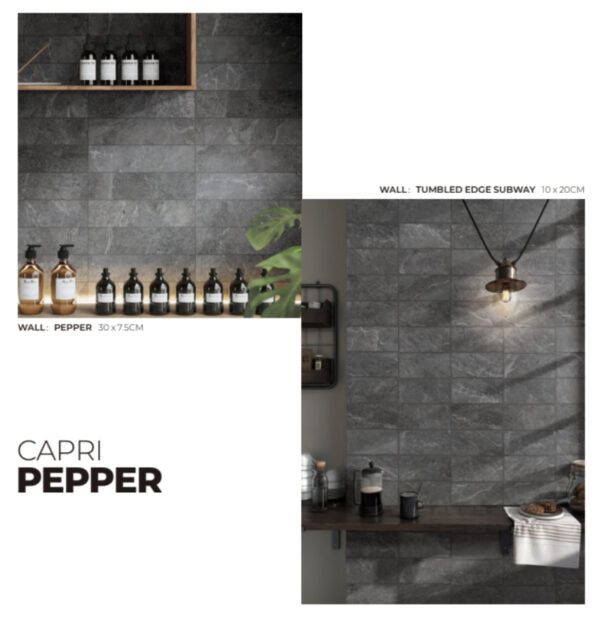 Capri Pepper | Indoor & Outdoor Tiles | Macedon Ranges | Melbourne | Sunbury | Luscombe Tiles
