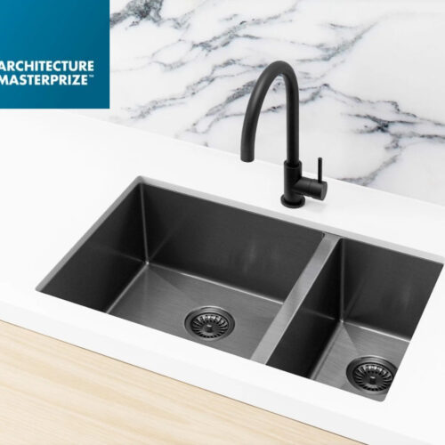 Lavello Kitchen Sink – One and Half Bowl 670 x 440 – Gunmetal Black