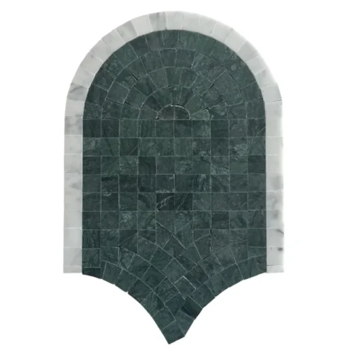 CASCADE VERDE ALPI BIANCO CARRARA Marble Mosaic