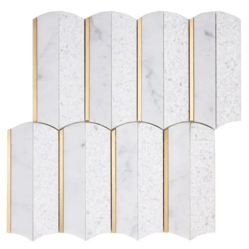 CASCADE TERRAZZO BIANCO CARRARA Marble Mosaic