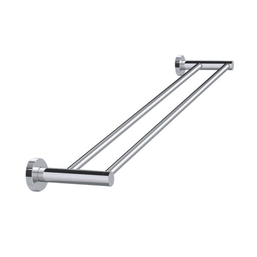 Round Double Towel Rail 600mm – Polished