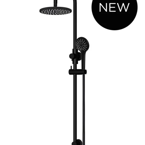 Round Gooseneck Shower Set with 200mm rose, Three-Function Hand Shower