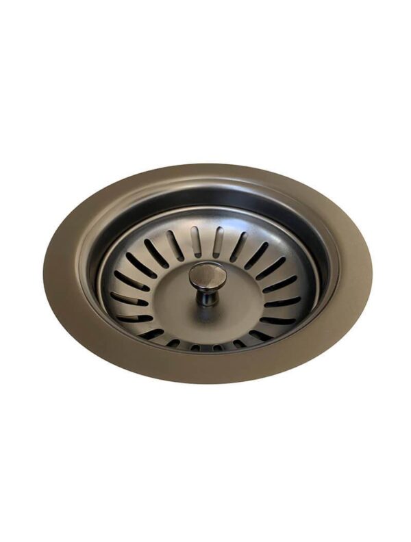 Lavello Sink Strainer and Waste Plug Basket with Stopper - PVD Gunmetal