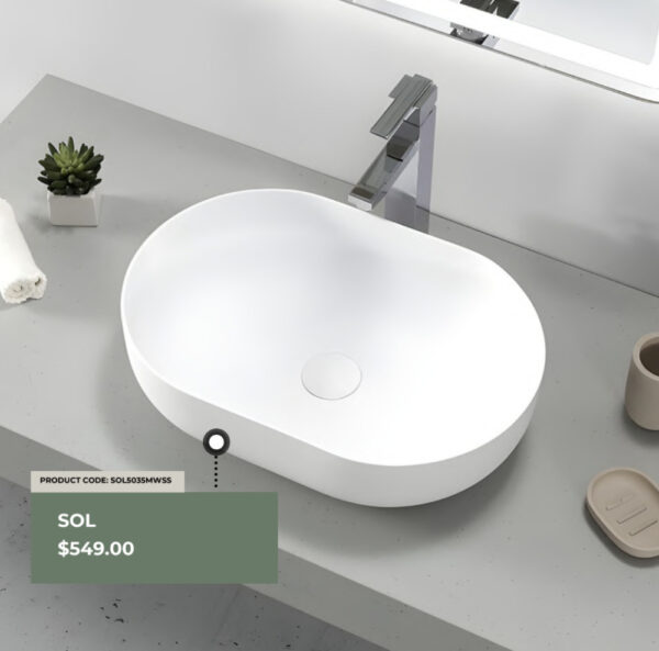 Fifth Avenue Sol Basin | Bathroom | Sunbury | Macedon Ranges | Melbourne | Luscombe Tiles