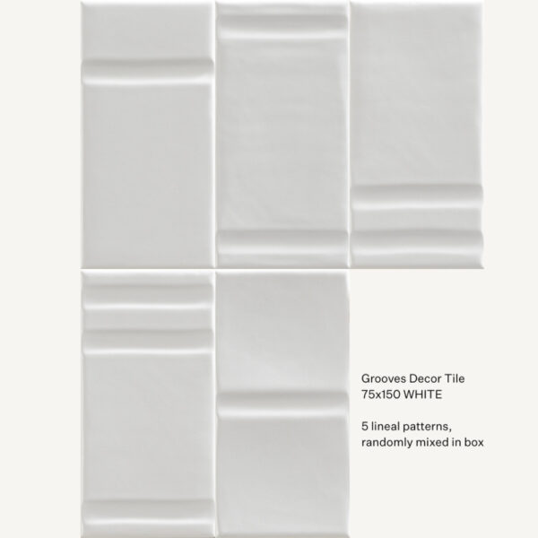 Grooves Plain & Decor Wall Tiles | Sunbury | Melbourne | Macedon Ranges | Luscombe Tiles